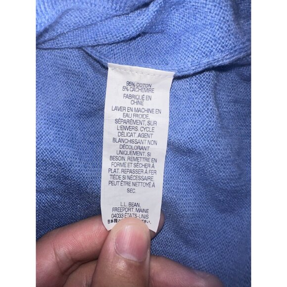 L.L Bean Quarter Men's 1/4 Zip Cashmere Blend Pullover Sweater SZ Large Reg Blue - Picture 4 of 5